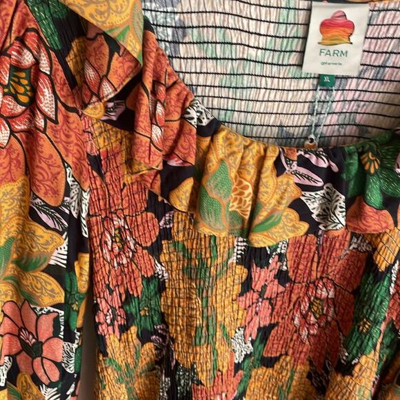 Farm Rio Black Garden Ruffle Mini Dress - Picture 8 of 16